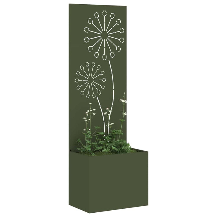 Vidaxxl Garten-Sichtschutz Olivgrün 50 x 140 cm kaltgewalzter Stahl