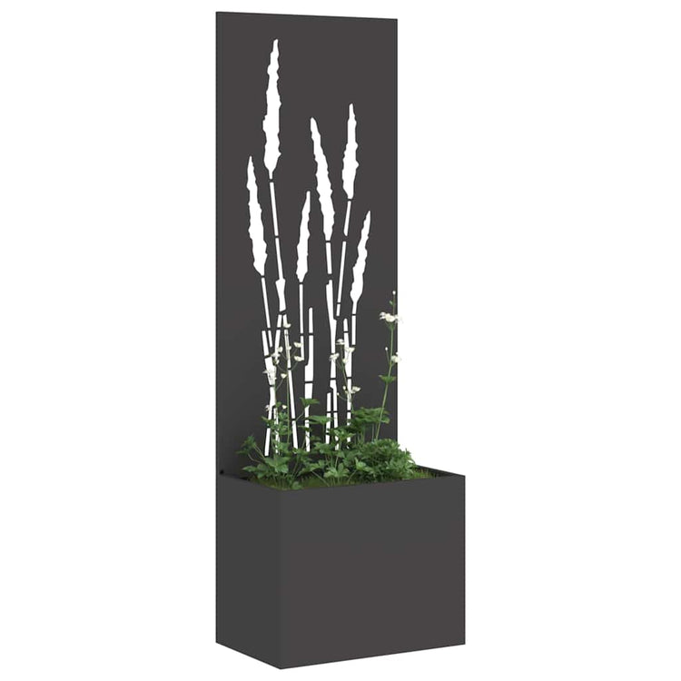Vidaxxl Garten-Sichtschutz schwarz 50 x 140 cm kaltgewalzter Stahl