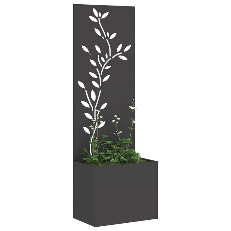 Vidaxxl Garten-Sichtschutz schwarz 50 x 32 x 150 cm kaltgewalzter Stahl