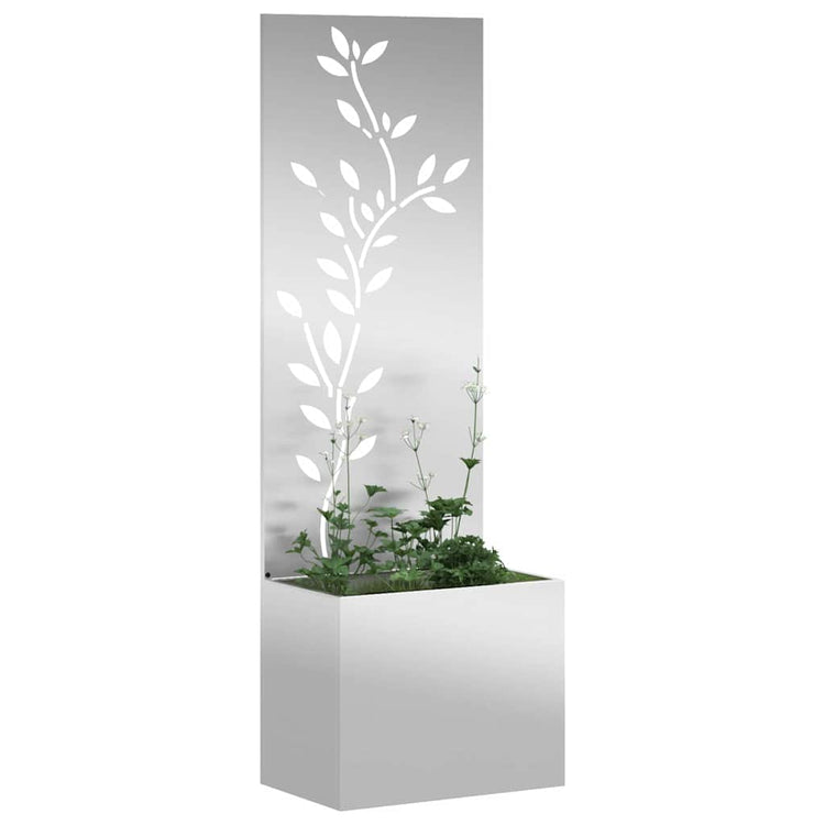 VidaXL Garten-Sichtschutz Blumen Silber 50 x 32 x 150 cm