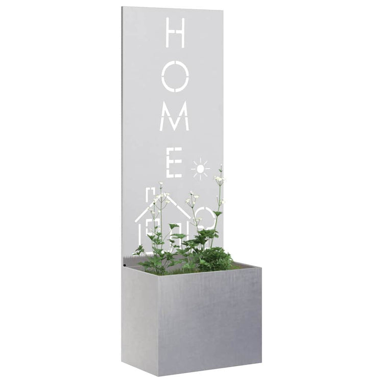 VidaXL Garten-Sichtschutz Laubsägewerk Silber 50 x 140 cm Edelstahl