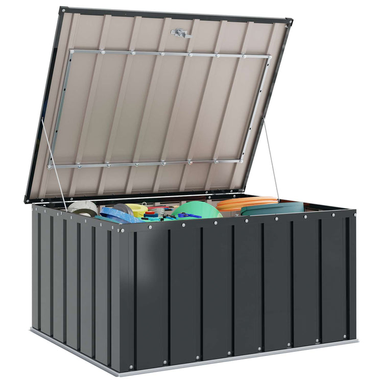 Vidaxxl Garten-Aufbewahrungsbox schwarz 101 x 82 x 50 cm Stahl