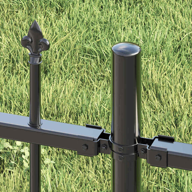 Vidaxx Gartenzaun grau 240 x 115 cm pulverbeschichteter Stahl