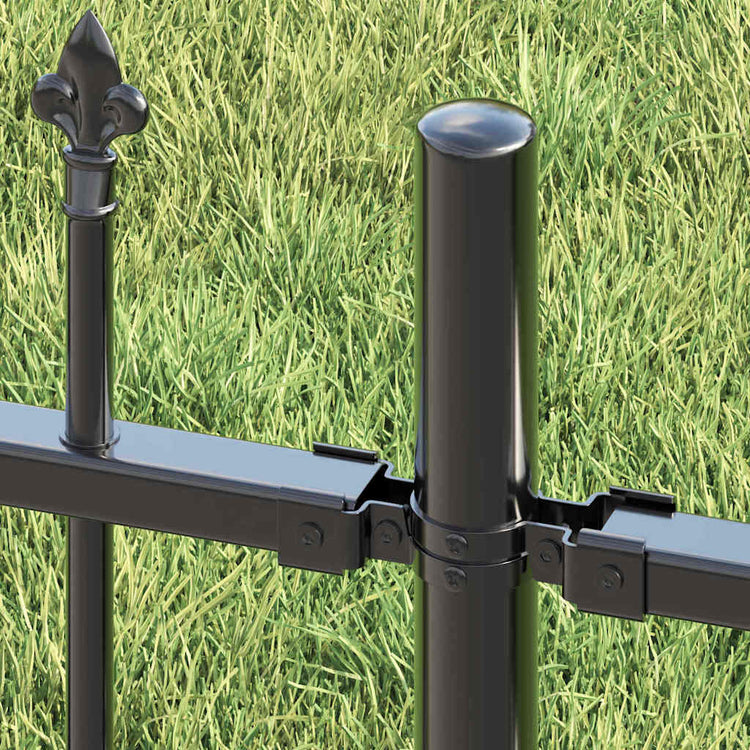 Vidaxx Gartenzaun grau 240 x 140 cm pulverbeschichteter Stahl