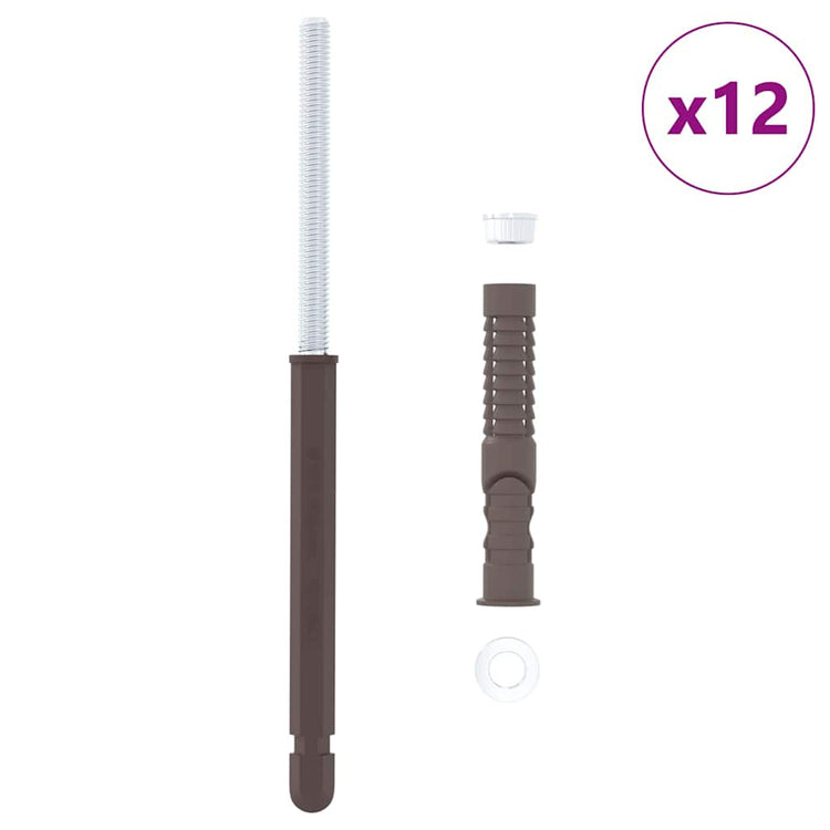 Vidaxx schwebende Regalhalterungen 12 Stück beige ø10 x 170 mm Stahl