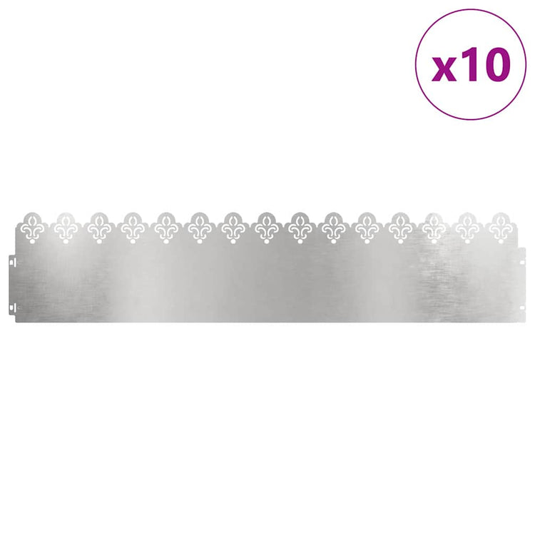 Vidaxl Rasenkanten 10 Stück Silber 103 x 0,05 x 22 cm Edelstahl