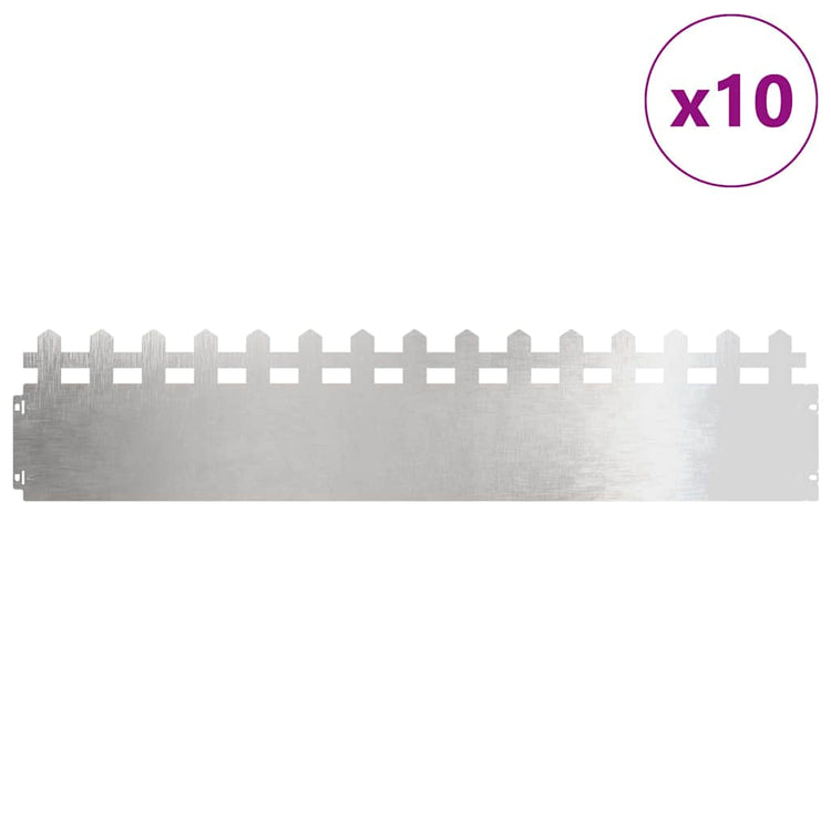 Vidaxl Rasenkanten 10 Stück Silber 103 x 0,05 x 22 cm Edelstahl