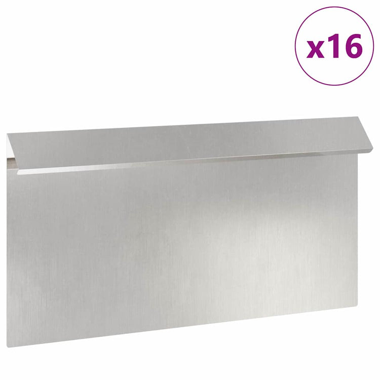 Vidaxl Schneckentor 16 Stück Silber 50 x 3,5 x 25 cm Edelstahl