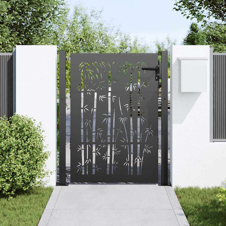 VidaXL Gartentor mit Schloss schwarz 110 x 155 cm pulverbeschichteter Stahl