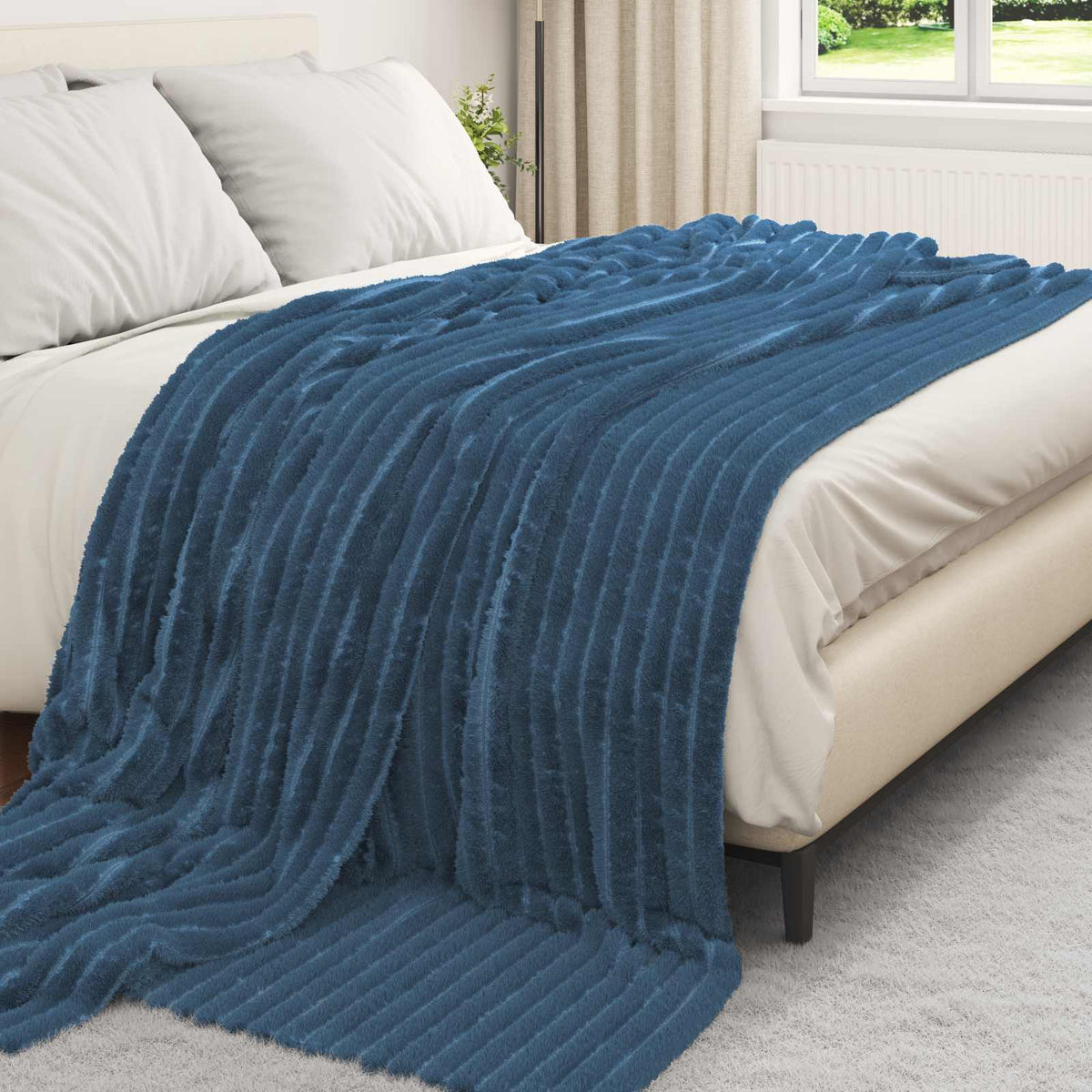 Vidaxx Überwurfdecke Marineblau 270 x 240 cm Fleece