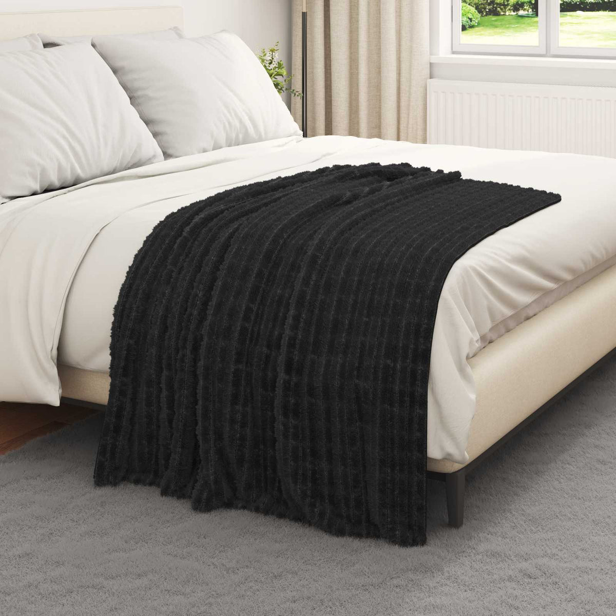 Vidaxx Überwurfdecke schwarz 150 x 130 cm Fleece