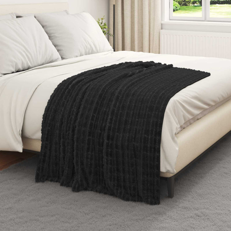 Vidaxx Überwurfdecke schwarz 150 x 130 cm Fleece