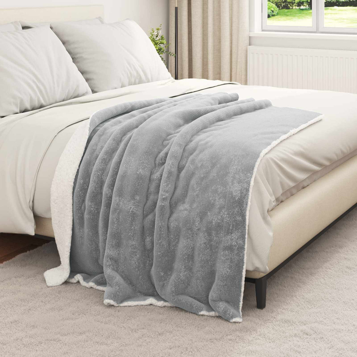 Vidaxx Überwurfdecke grau 130 x 150 cm Fleece