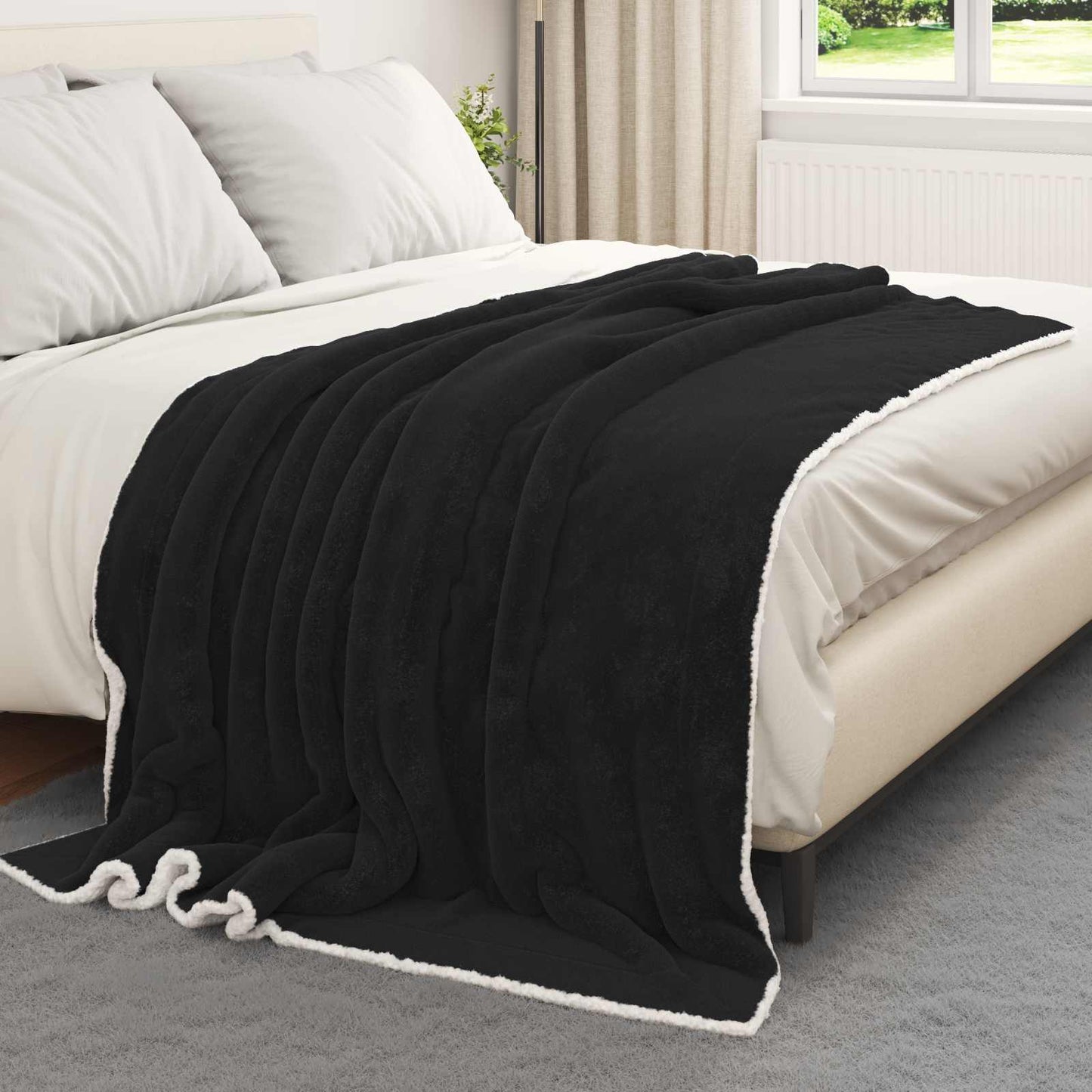 Vidaxx Überwurfdecke schwarz 150 x 200 cm Fleece