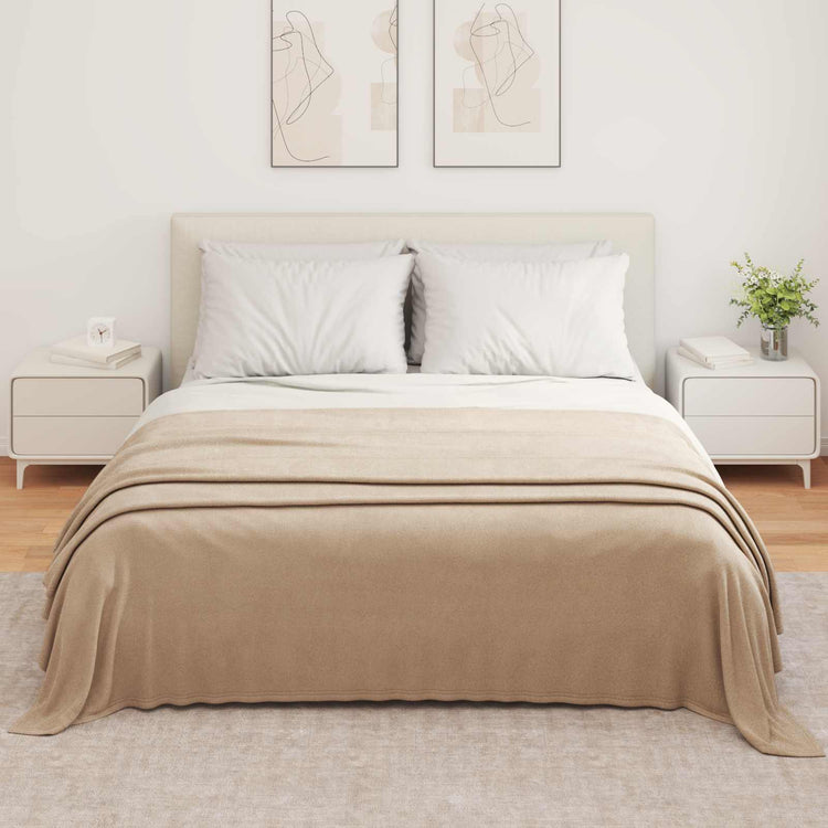 Vidaxl Überwurfdecke Kamel 350 x 270 cm Fleece