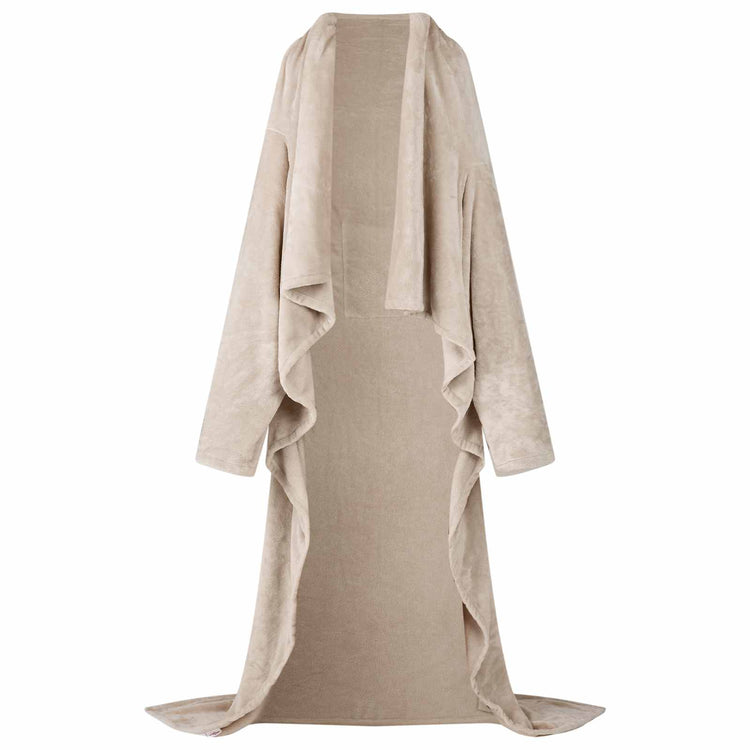 Vidaxl Decke Hoodie beige aus Flanell