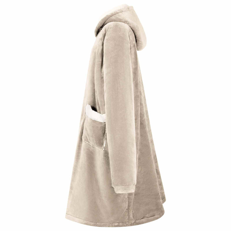 VidaXL Decken-Hoodie Beige mit Fleece und Flanell