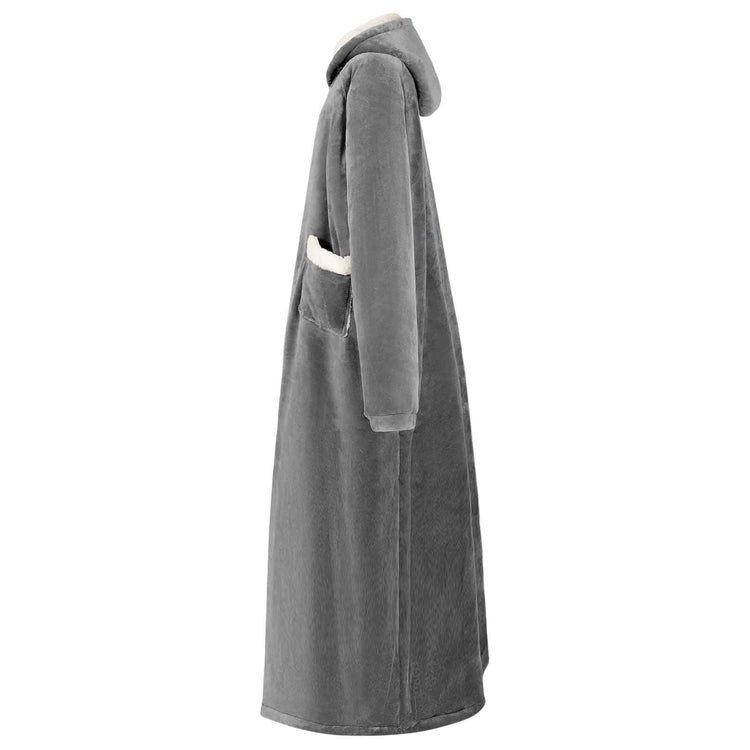Vidaxl Decke Hoodie dunkelgrau l Fleece und Flanell