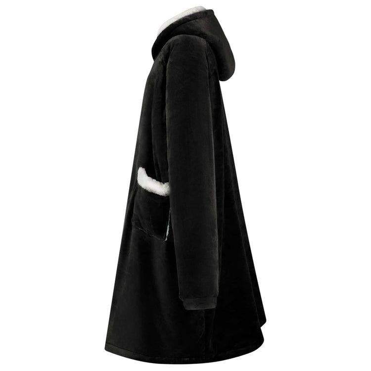 Vidaxx Decken-Hoodie schwarz mit Fleece und Flanell