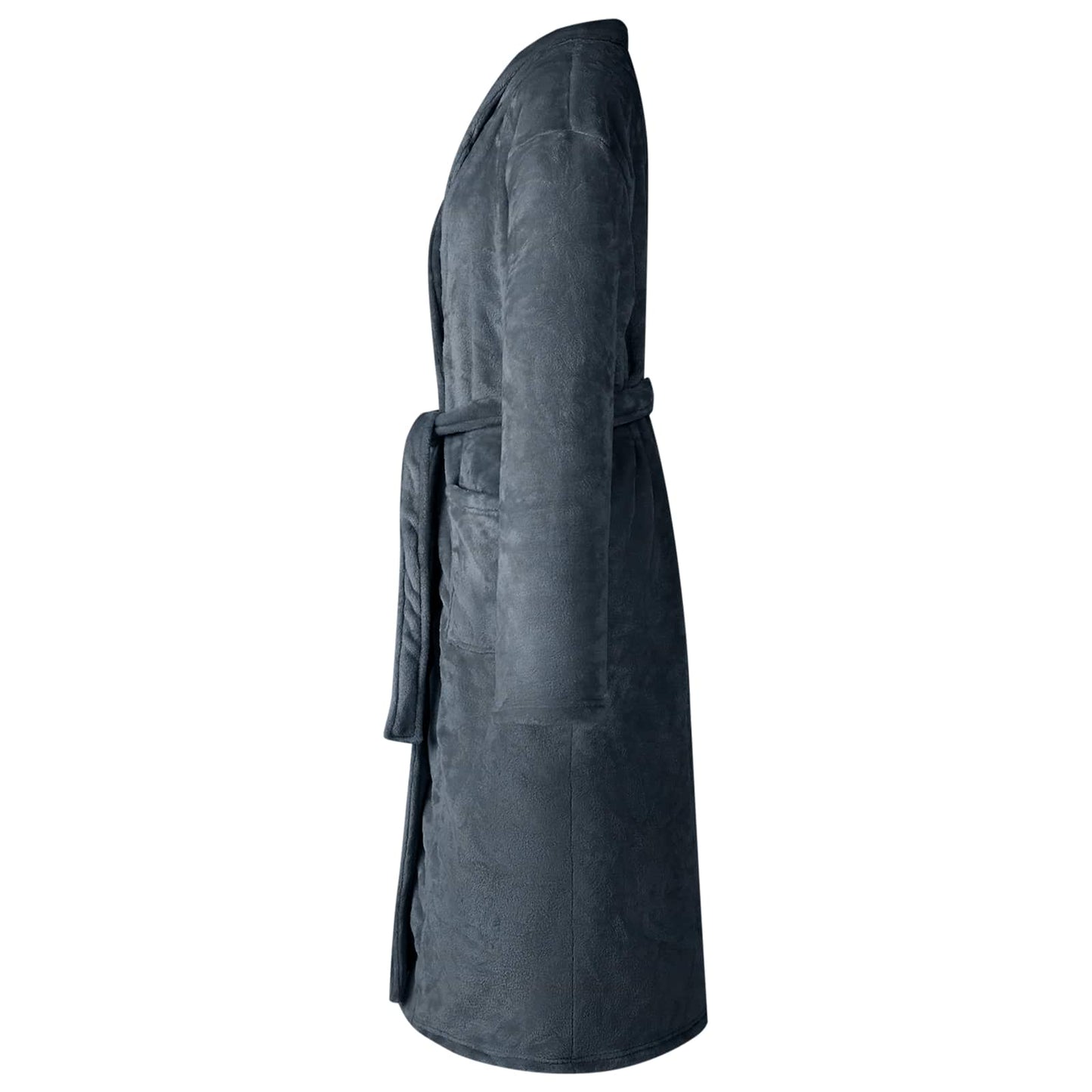 Vidaxx Bademantel ohne Kapuze Marineblau mit Flanell