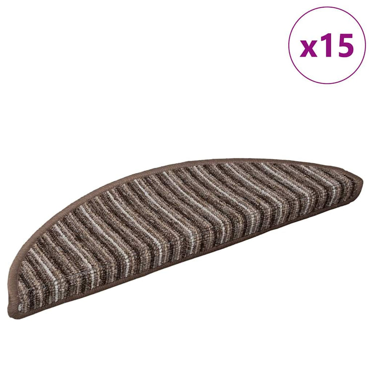 Vidaxx self-adhesive stair mats 15 pcs brown 56 x 17 x 3 cm