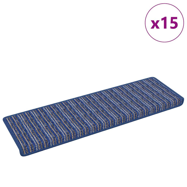 Vidaxx selbstklebende Stufenmatten gestreift 15 Stück blau 65 x 21 x 4 cm