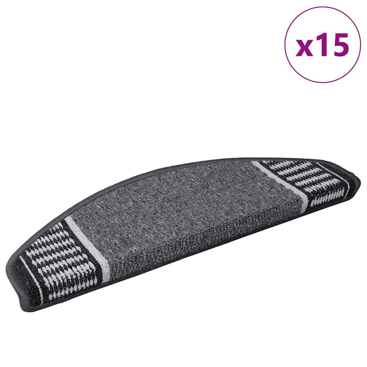 Vidaxx selbstklebende Stufenmatten 15 Stück Anthrazit 65 x 21 x 4 cm