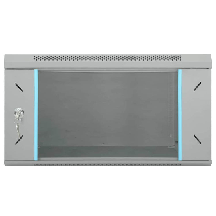 Vidaxxl Netzwerkschrank mit Stauraum, grau, 53 x 60 x 30 cm, Stahl