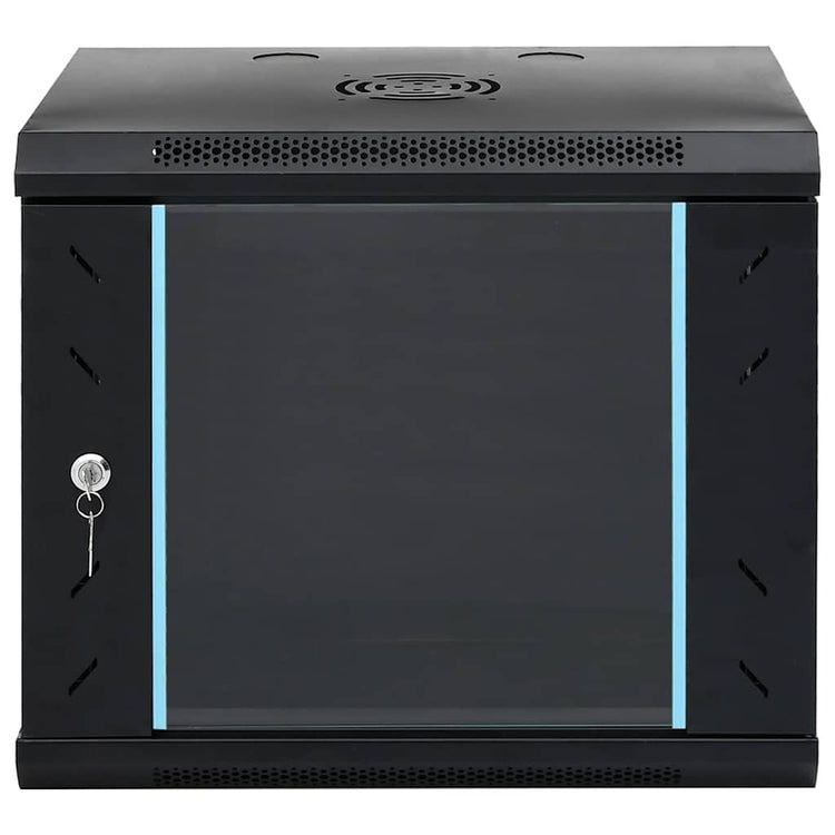 Vidaxxl Netzwerkschrank mit Stauraum schwarz 53 x 45 x 45 cm Stahl