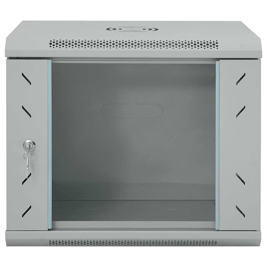 Vidaxxl Netzwerkschrank mit Stauraum, grau, 53 x 45 x 45 cm, Stahl