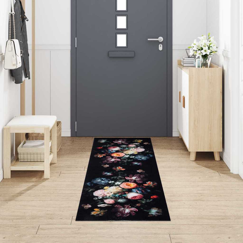 VidaXL Küchenteppich Schwarz 300 x 60 cm Samt