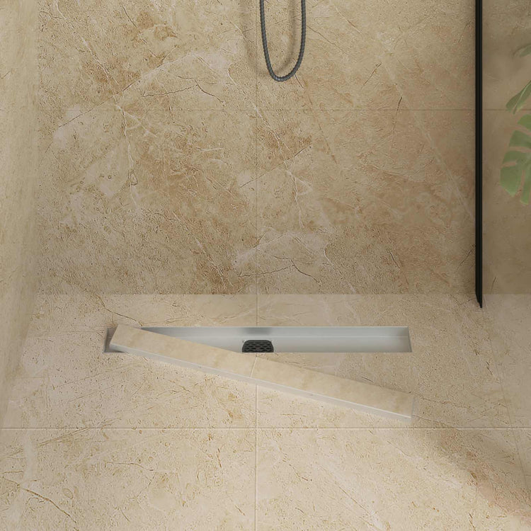 Vidaxx Duschrinne 2-in-1 mit 360° Siphon Silber 70 cm