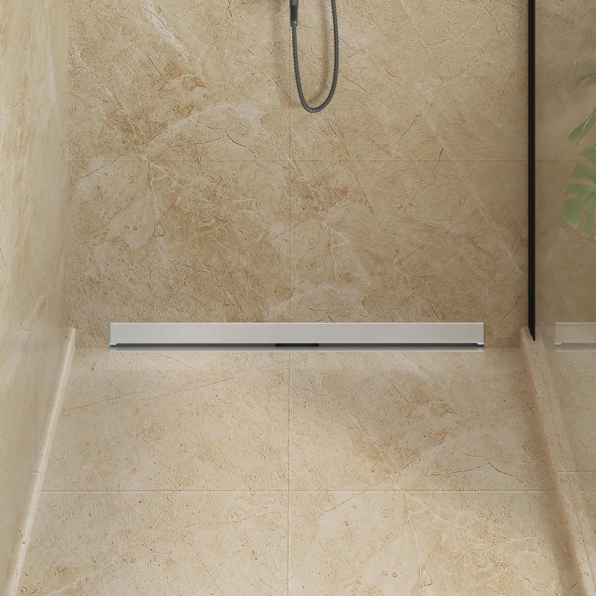 VidaXL Wandduschablauf Silber 90 cm Edelstahl 304