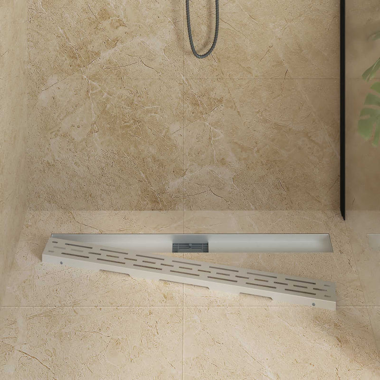 Vidaxx Duschrinne mit Liniendesign Silber 100 cm Edelstahl 304