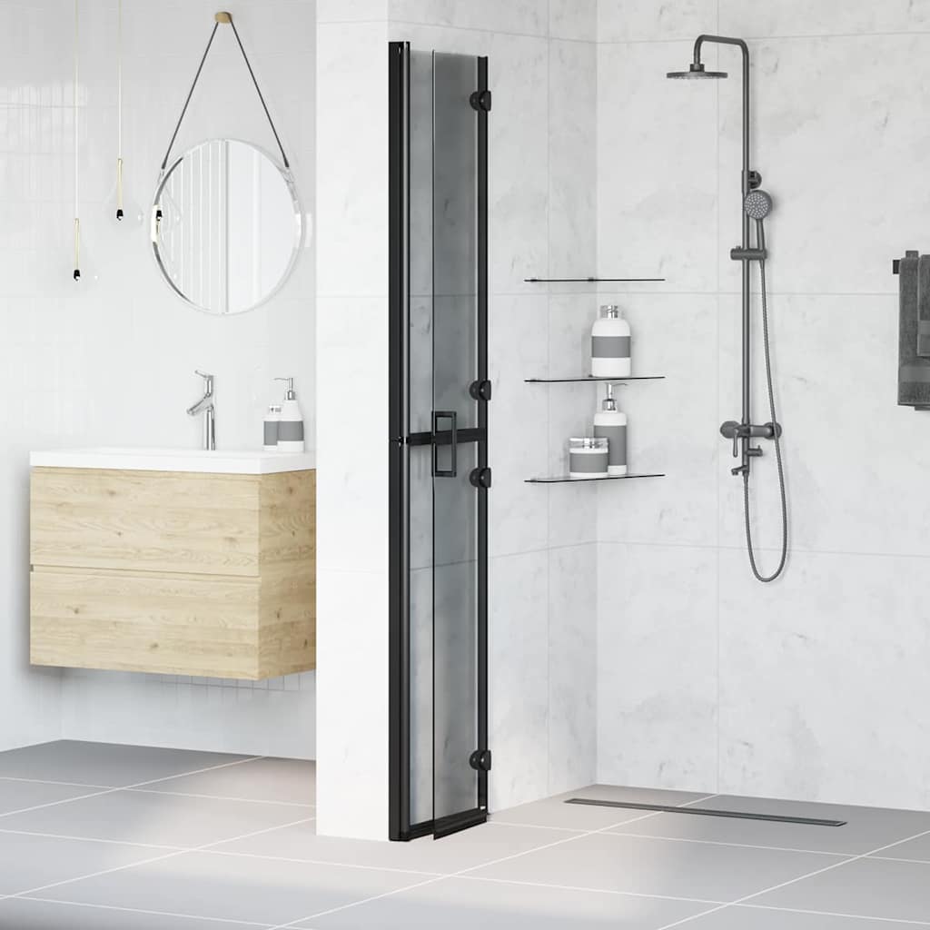 Vidaxx begehbare Duschwand schwarz 90 x 6,5 x 190 cm