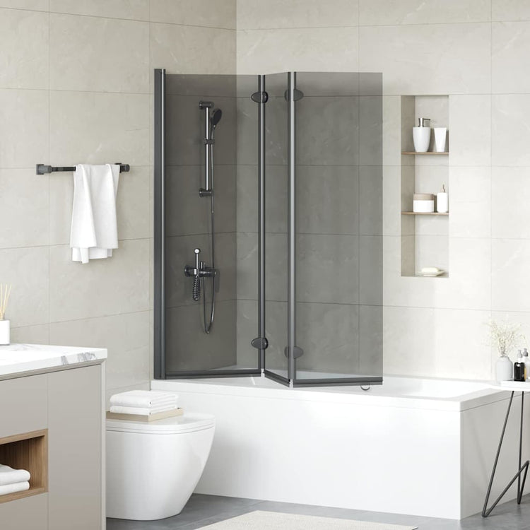 Vidaxx Duschabtrennung schwarz 130 x 138 cm ESG-Glas und Aluminium