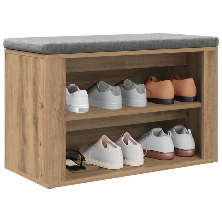 Vidaxl Schuhregal mit Regal, handwerklich, eichenfarben, 75 x 35 x 45 cm