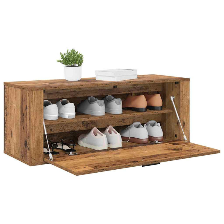Vidaxx Schuhschrank mit Regal Altholz 100 x 35 x 38 cm verarbeitetes Holz
