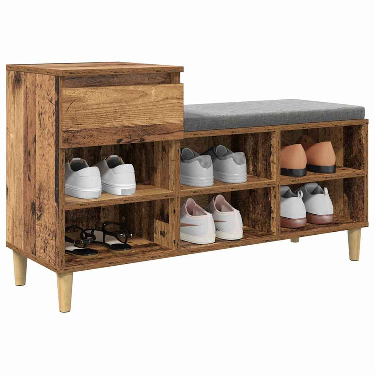 Vidaxx Schuhschrank mit Schublade Altholz 102 x 36 x 60 cm verarbeitetes Holz