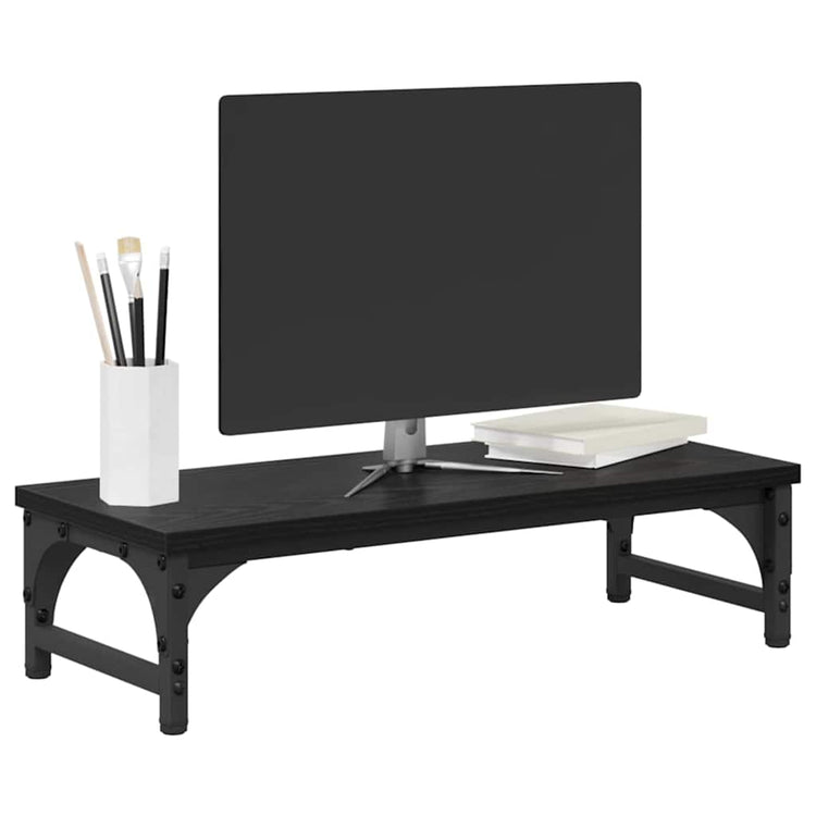 Vidaxxl Monitorständer aus schwarzer Eiche, 55 x 23 x 14 cm, fertiges Holz