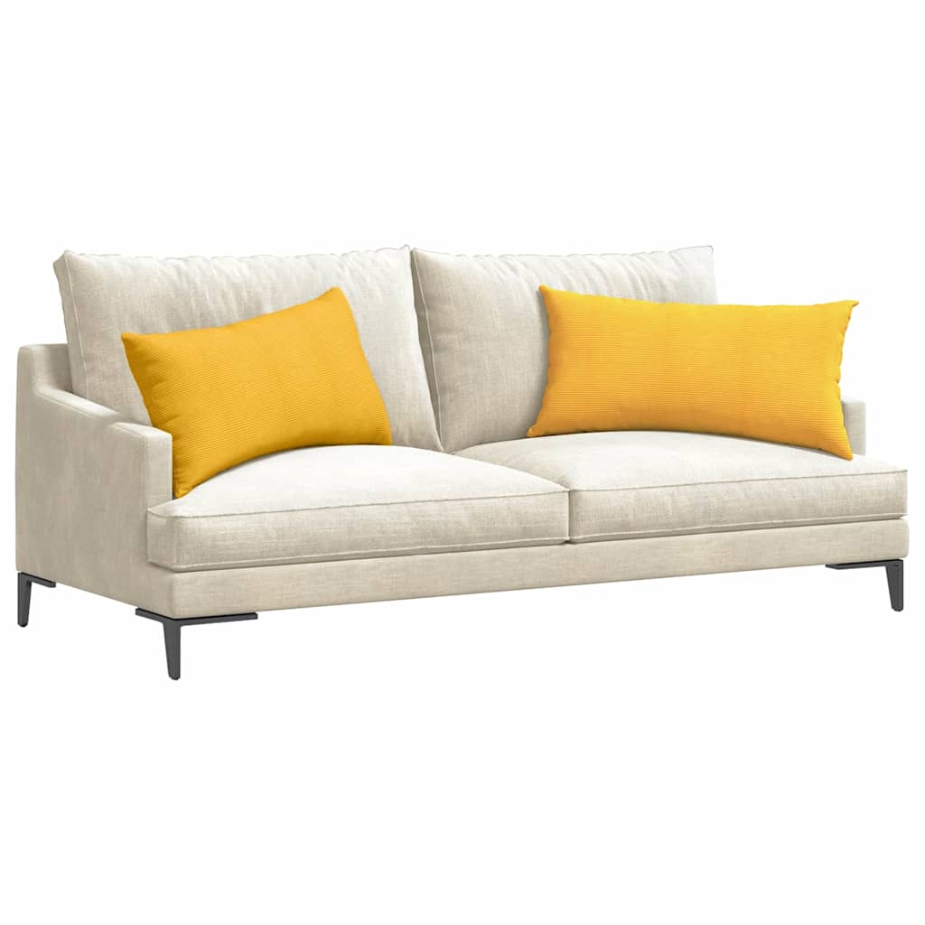 VidaXL Sofakissen 2 Stück hellgelb 80 x 40 cm Cordstoff