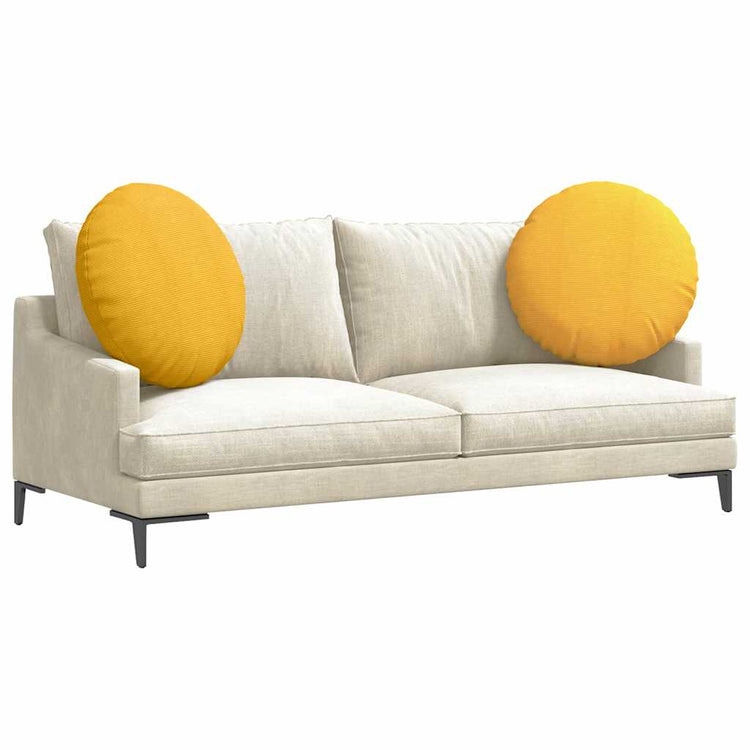 VidaXL Sitzkissen 2 Stück hellgelb ø 60 cm Baumwollstoff