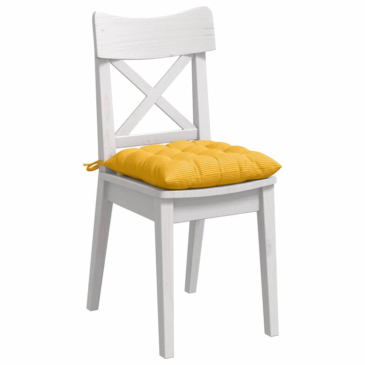 VidaXL Sitzkissen 4 Stück hellgelb 40 x 40 x 6 cm Baumwollstoff