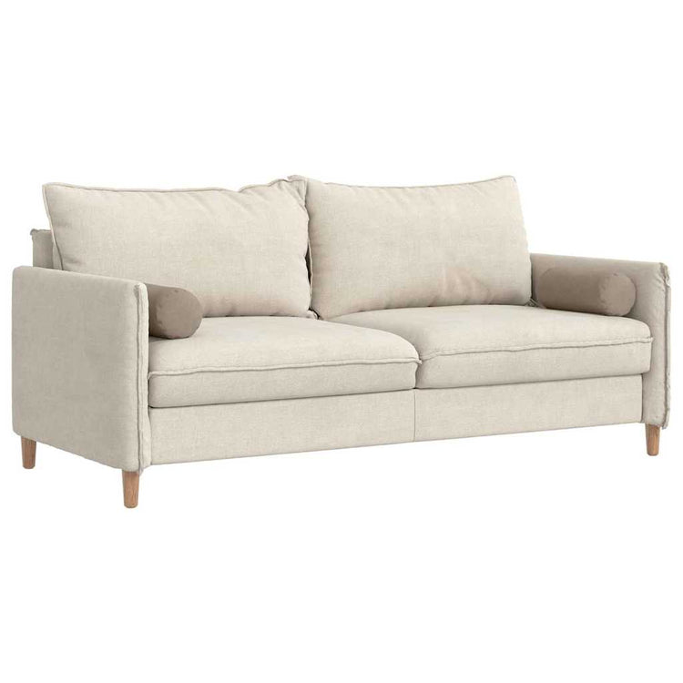 VidaXL Nackenkissen 2 Stück Taupe ø 15 x 40 cm Mikrofaserstoff