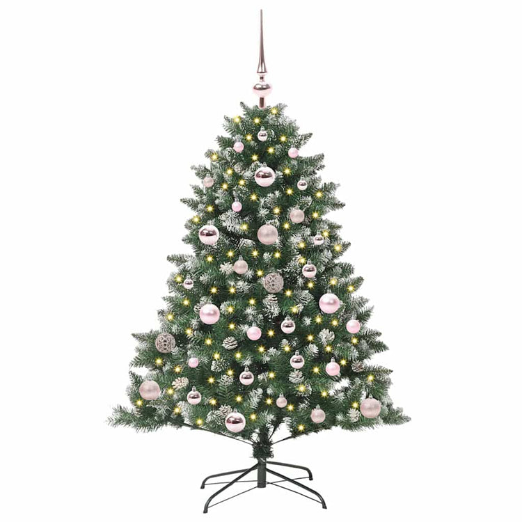 VidaXL künstlicher Weihnachtsbaum mit 150 LEDs grün, 120 cm PVC und Kunststoff und Stahl