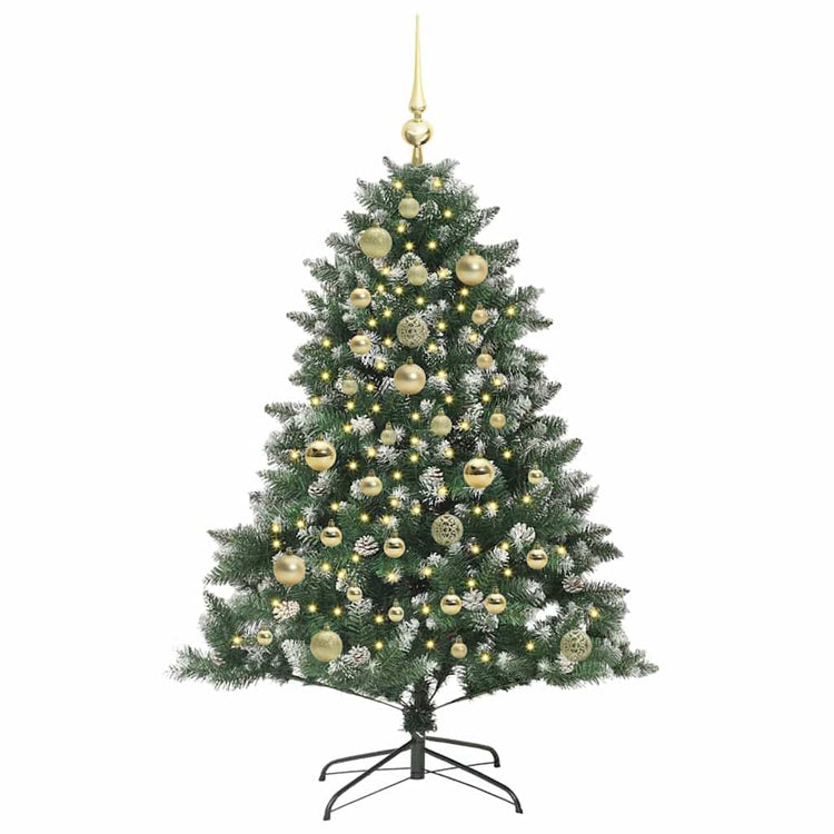 VidaXL künstlicher Weihnachtsbaum mit 150 LEDs grün, 120 cm PVC und Kunststoff und Stahl