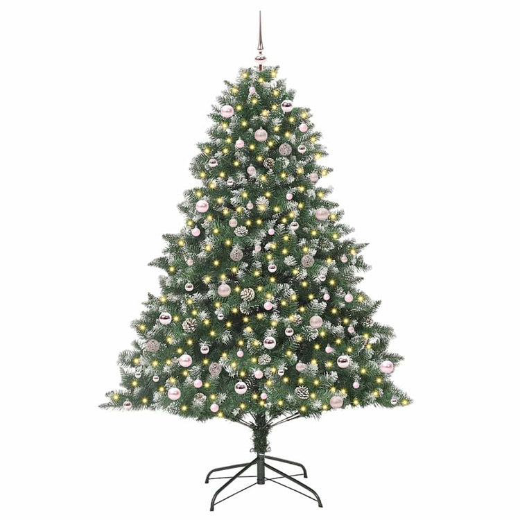 Vidaxx künstlicher Weihnachtsbaum mit 300 LEDs grün, 240 cm PVC und Kunststoff und Stahl