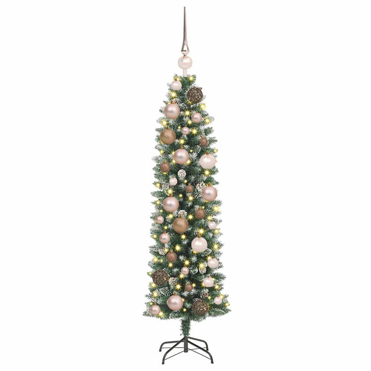 Vidaxx künstlicher schlanker Weihnachtsbaum mit 150 LED grün und weiß 120 cm