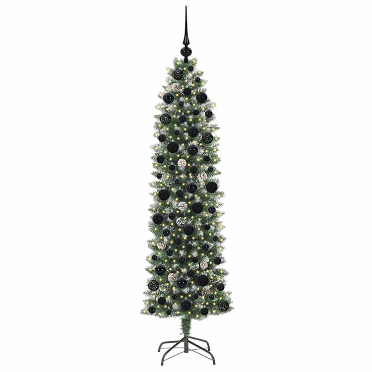 Vidaxx künstlicher schlanker Weihnachtsbaum mit 300 LED grün und weiß 180 cm