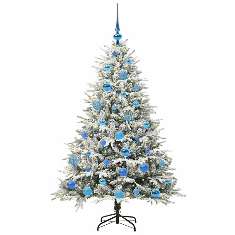 VidaXL künstlicher beleuchteter Weihnachtsbaum mit Kugelset Grün 150 cm